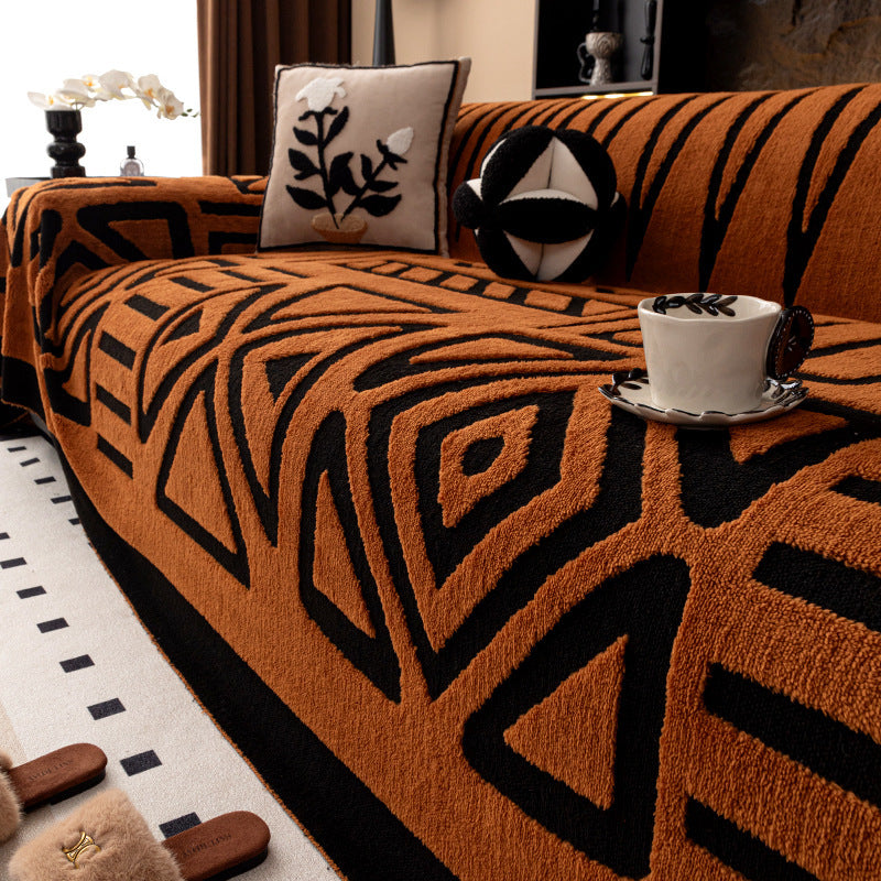 Dust-proof Light Luxury High-grade Solid Color Chenille Sofa Cover