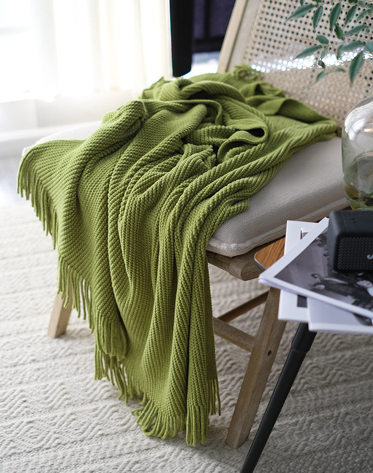Skin-friendly Chenille Solid Color Knitted Sofa Decoration Air Conditioner Blanket