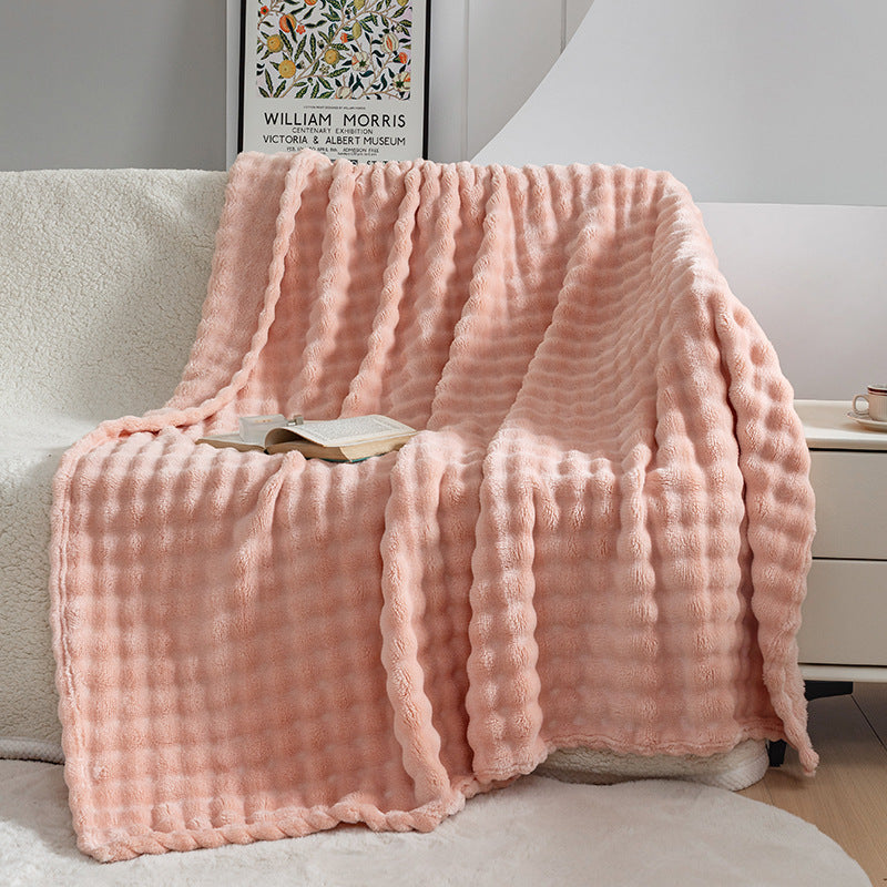 Bubble Flannel Blanket Air Conditioner Sofa Blanket