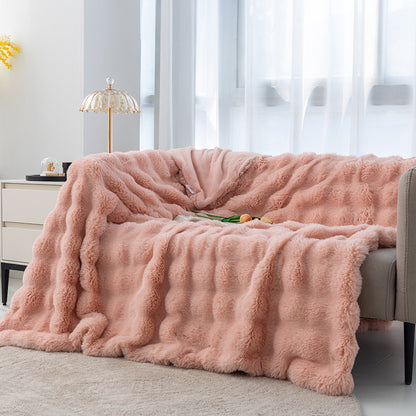 Bubble Rabbit Blanket Flannel Sofa Cover