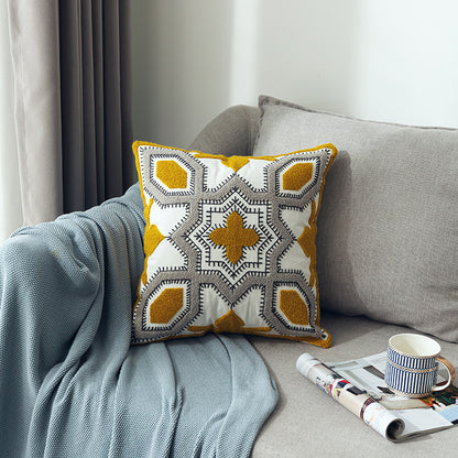 Scandinavian Style Three-dimensional Towel Embroidery Geometric Pattern Sofa Cushion Cover