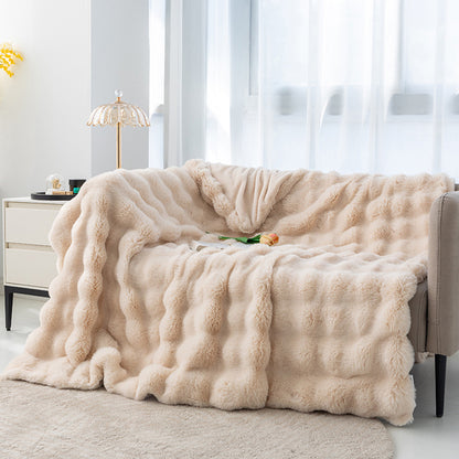 Bubble Rabbit Blanket Flannel Sofa Cover