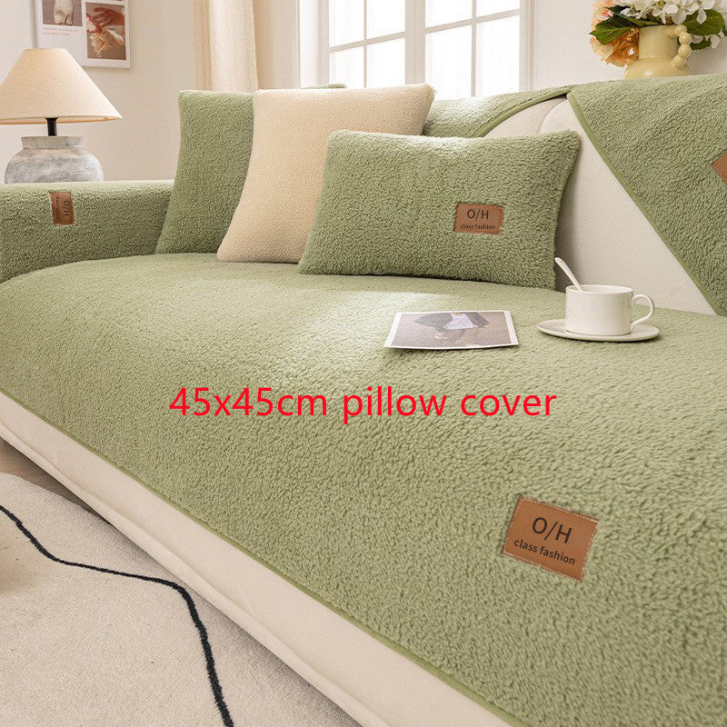Non-slip Solid Color Simple Modern Autumn And Winter Plush Sofa Cover