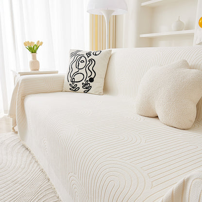 Cream Sofa Cover Chenille Anti-scratching
