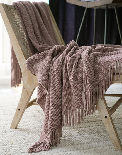 Skin-friendly Chenille Solid Color Knitted Sofa Decoration Air Conditioner Blanket