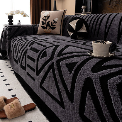 Dust-proof Light Luxury High-grade Solid Color Chenille Sofa Cover
