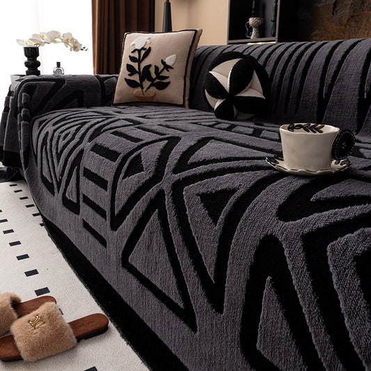 Dust-proof Light Luxury High-grade Solid Color Chenille Sofa Cover