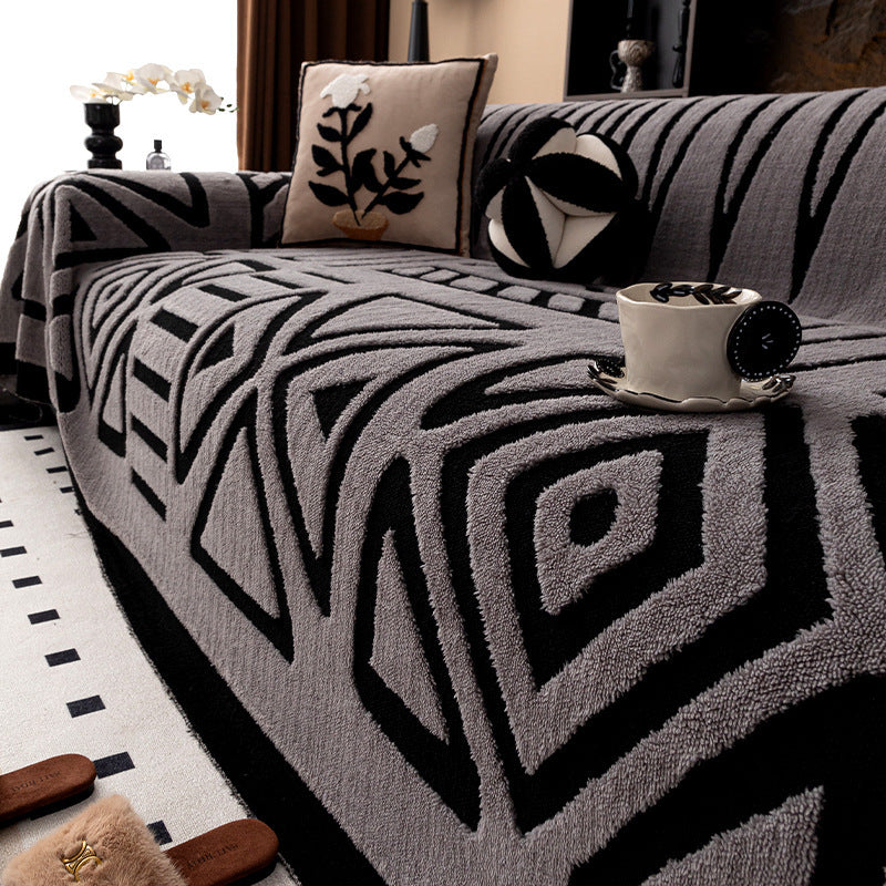 Dust-proof Light Luxury High-grade Solid Color Chenille Sofa Cover