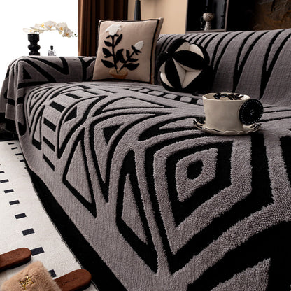 Dust-proof Light Luxury High-grade Solid Color Chenille Sofa Cover