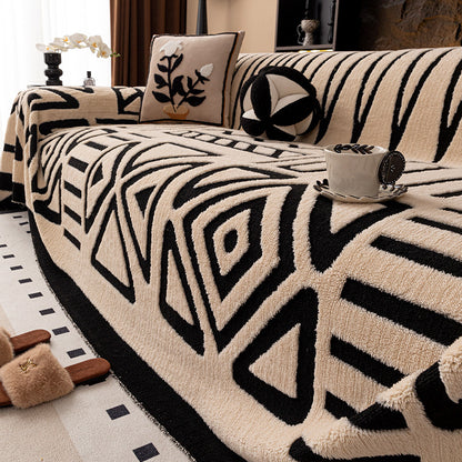 Dust-proof Light Luxury High-grade Solid Color Chenille Sofa Cover