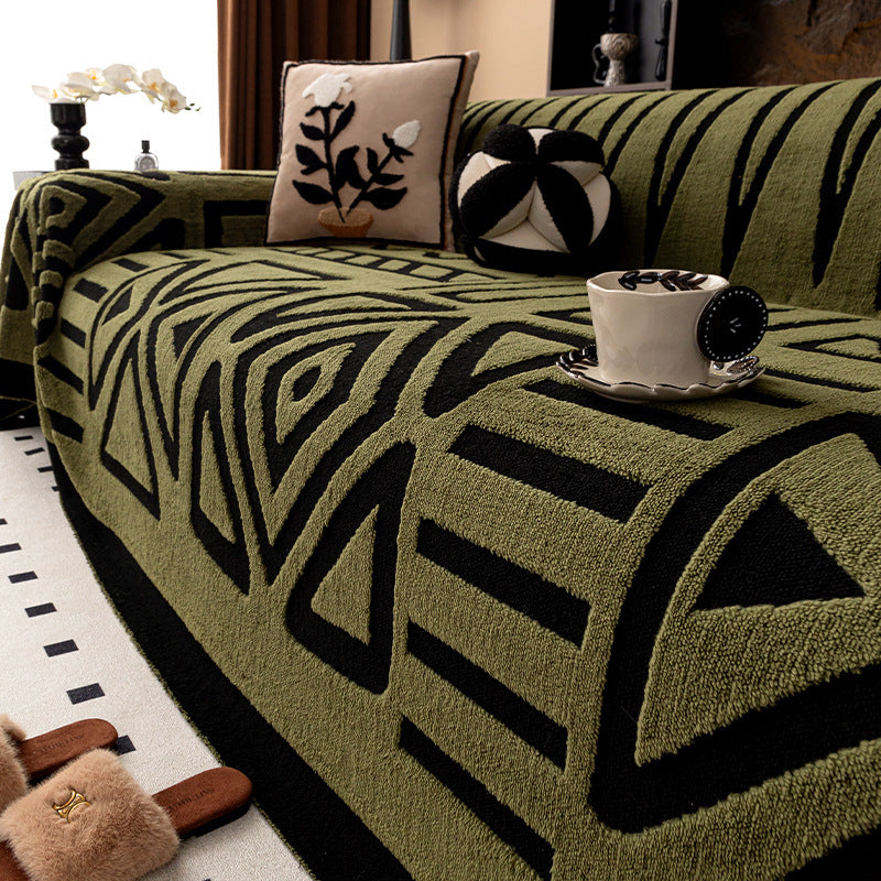Dust-proof Light Luxury High-grade Solid Color Chenille Sofa Cover