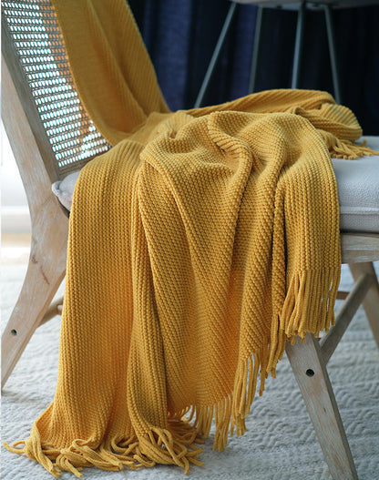 Skin-friendly Chenille Solid Color Knitted Sofa Decoration Air Conditioner Blanket